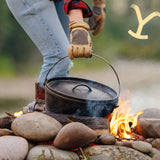 Yellowstone™ 12 Inch / 8 Quart Seasoned Cast Iron Deep Camp Dutch Oven SKU: L12DCOYW