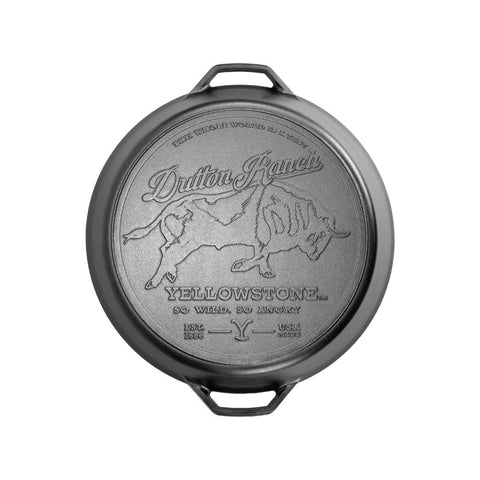 Yellowstone™ 17 Inch Seasoned Cast Iron “So Wild, So Angry” Dual Handle Pan SKU: L17SKYW