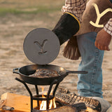 Yellowstone™ 8 Inch Round Seasoned Cast Iron “Power Y” Grill Press SKU: L8RFIPYW