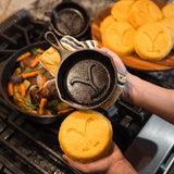 Yellowstone™ 5 Inch Seasoned Cast Iron “Power Y” Mini Skillet  SKU: L5MSYW