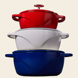 Lodge USA Enamel™  4.5 Qt. Enameled Cast Iron Dutch Oven, - Made in USA CHOOSE from 3 colours