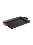 15.5 x 10.5 Inch Seasoned Cast Iron Baking Pan with BONUS Silicone Grips Handle Holders