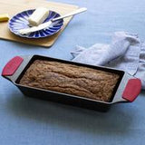 EXCLUSIVE! (AVAILABLE  NOW ) - LODGE 8.5 Inch x 4.5 Inch Seasoned Cast Iron Loaf Pan with INCLUDED set of 2 Silicone Grips