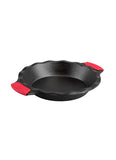 EXCLUSIVE (AVAIL NOW) 9 Inch Seasoned Cast Iron Pie Pan with included SET OF 2 Silicone Grips