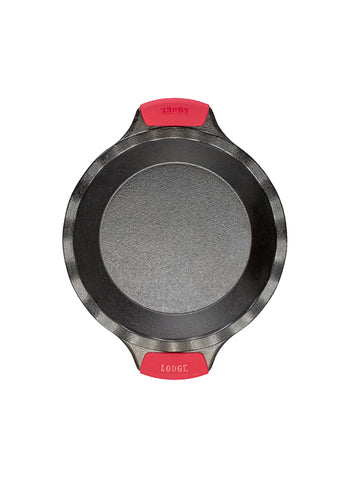 EXCLUSIVE (AVAIL NOW) 9 Inch Seasoned Cast Iron Pie Pan with included SET OF 2 Silicone Grips