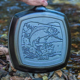 Wildlife Series- 10.5 inch Cast Iron Grill Pan with Fish Scene by Lodge